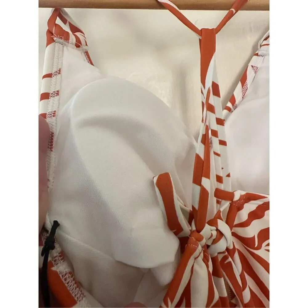 🌸Shade and Shore Orange and White Tropical One Piece Swimsuit Size Medium
